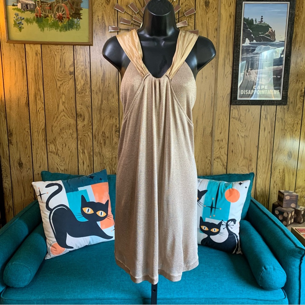 Adam Lippes Shimmering Gold Cocktail Dress